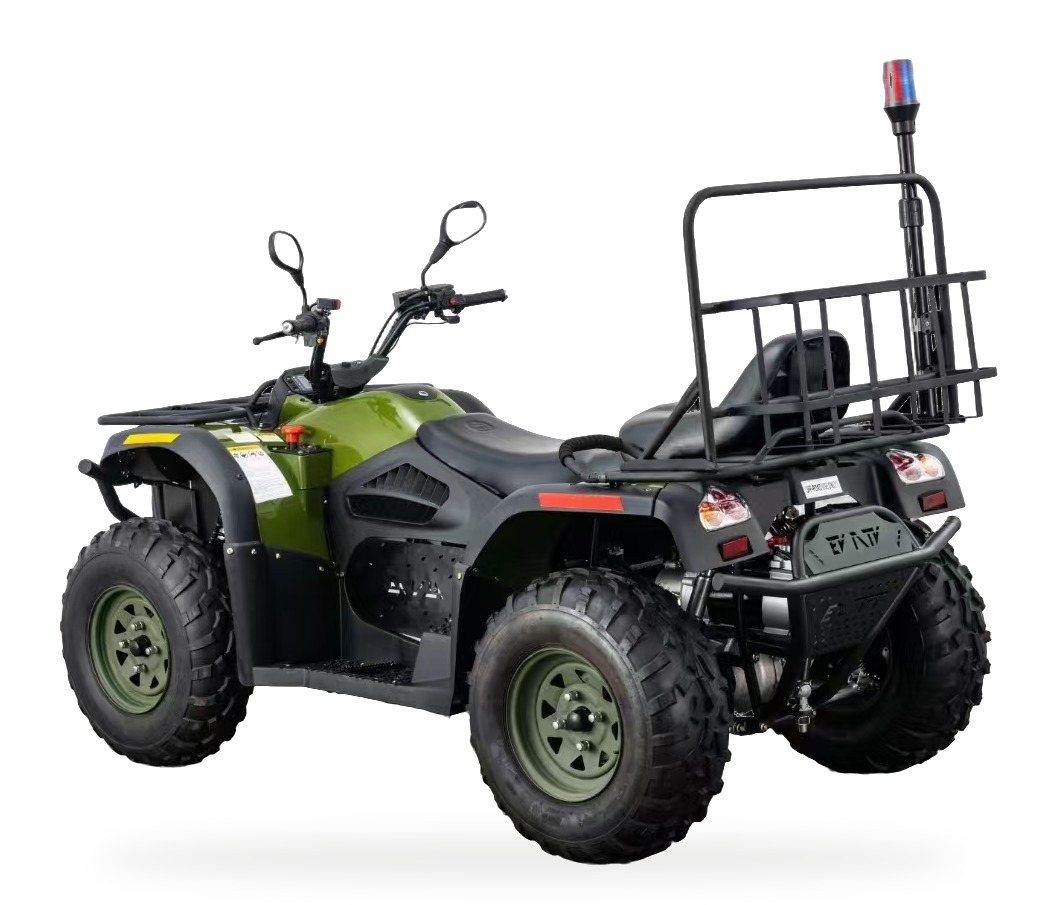 WANYU Varko E15 4×4 electric ATV — Rear three-quarter view