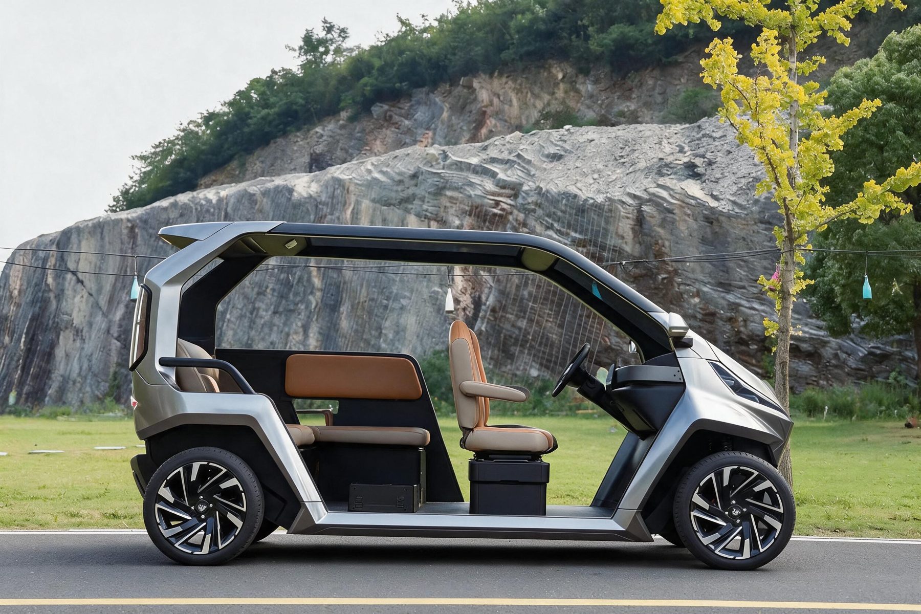 WANYU ONE, carrito de golf eléctrico de cinco plazas — Vista lateral